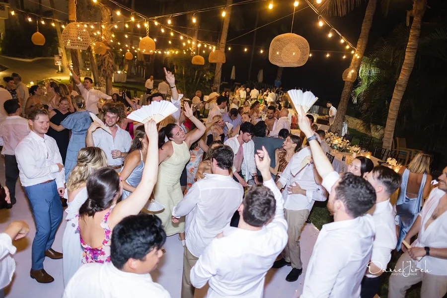 Guests toasting at reception